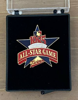 Vintage 1985 Mlb Baseball All Star Game Press Pin With Case - Minnesota Twins