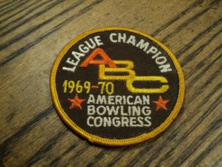 Vintage American Bowling Congress League Champion 1969 - 70 Patch 3 " Diameter