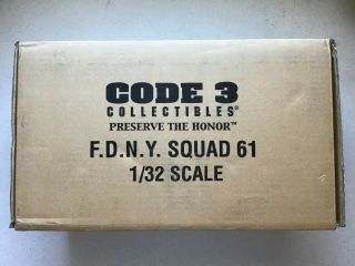 Special Never Unboxed Code 3 Diamond Plate Fdny Squad 61 No.  12988 1:32 Scale