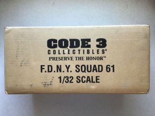 SPECIAL NEVER UNBOXED Code 3 Diamond Plate FDNY Squad 61 No.  12988 1:32 scale 3