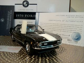 Franklin 1970 Mustang Mach 1 Rare Dads Cats Le 1:24 Nos Docs.  Undisplayed