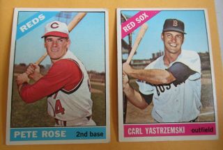 1966 Topps Baseball - 30 Pete Rose And 70 Carl Yastrzemski