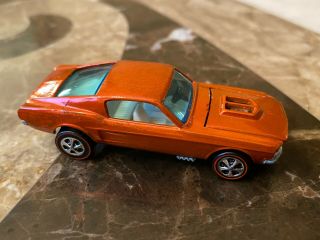 Redline Hot Wheels Custom Mustang Orange W White Interior - Not Junk