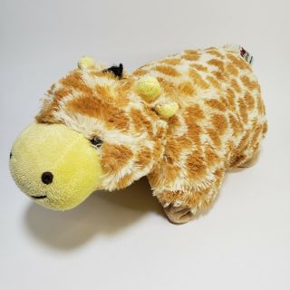 2010 Peewee Pillow Pet Giraffe Browns,  Yellow Spots Plush 12.  5 " X 11 X 4.  5 "