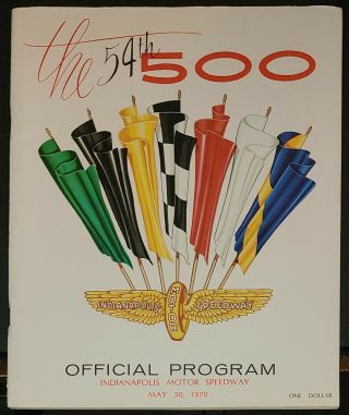 The 54th 500 Indianapolis Motor Speedway Official Program May 30th,  1970,  Insert
