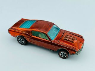 Hot Wheels Redline Custom Mustang Orange Us White Int Vg/ex Louvered Window