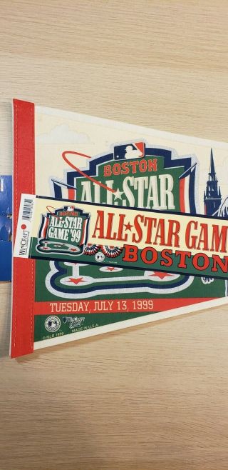 Fenway Park 1999 All Star Game Pennant Boston Red Sox w/ Sticker 2