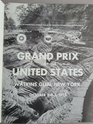 Oct 5,  1975 Grand Prix of the United States Watkins Glen NY Program Formula 1 3