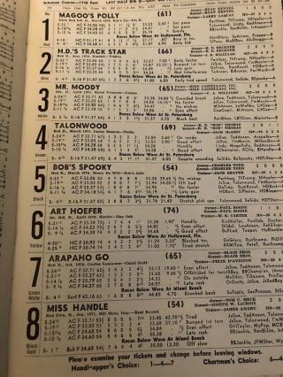 1973 Southland Greyhound Program Monday Matinee 2