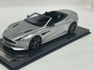 1/18 Tecnomodel Aston Martin Vanquish Volante Matte Silver & Black Wheels 25/25