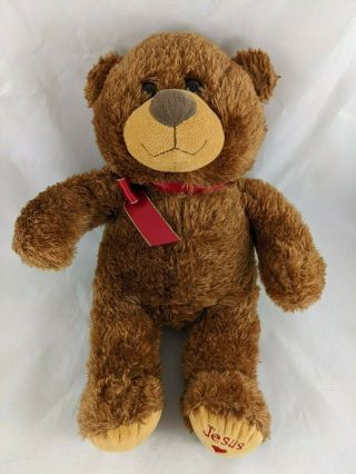 Mary Meyer Barnabas Brown Bear Plush 15 " Family Christian Jesus Loves You Toy