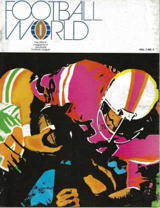 Florida Blazers Vs Chicago Fire / 1974 World Football League Game Program