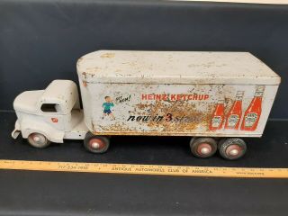 1950 ' s MINNITOY - HEINZ Ketchup Transport Truck Van Toy - 5