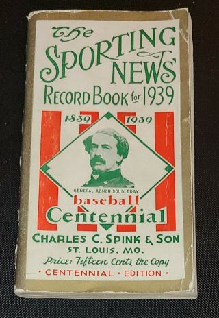 The Sporting News Record Book For 1939,  Centennial Edition Spink & Son