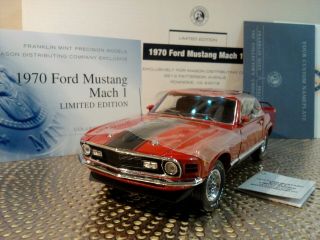 Franklin 1970 Mustang Mach 1.  1:24.  Rare Le Of 500 Mib.  Docs.  Undisplayed