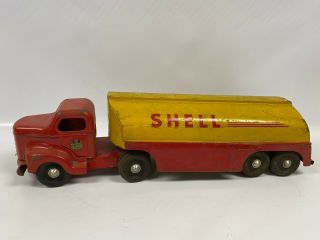 1950 ' S MINNITOYS PRESSED STEEL TOY SHELL TANKER TRUCK 2