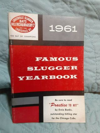 1961 Famous Slugger Yearbook,  Practice To Hit By Ernie Banks