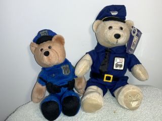 Police Office Plush Teddy Bears — Stamp Bear & Limited Treasures Bear (2 Bears)