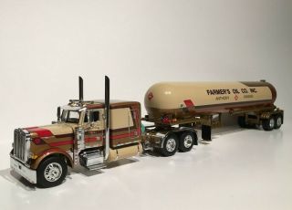 Farmers Oil Peterbilt With Trailer Dcp Diecast Promotions 1/64 32484 Rare