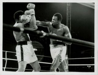 1980 Press Photo Heavyweight Boxers Muhammad Ali And Larry Holmes In Ring