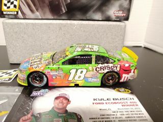 Kyle Busch 2015 Champion Homestead Raced Win signed by Kyle Busch and Joe Gibbs 2