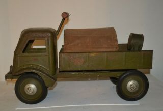 Vintage 1930s Keystone Pressed Steel Ride Em Ride Along Army Truck 2