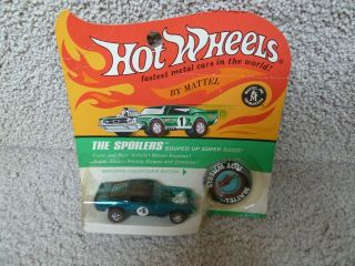 Vintage Hot Wheels Redline Mustang Boss Hoss With Blister Pack,  Button,  Decals