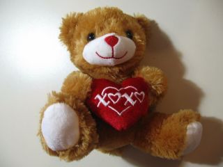 7 " Plush Teddy Bear W/xoxo Heart,  Made By Dan Dee,