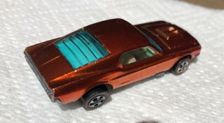 1968 Hot Wheels Redline Custom Mustang Grail Orange White Interior Louvered Lrw