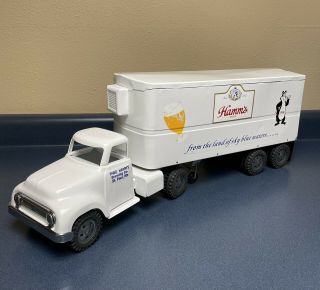 Vintage 1955 Tonka Tractor/trailer Semi Truck Custom " Hamm’s Beer " - Restored