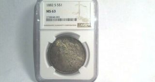 1882 S Ngc Ms 63 Morgan Dollar