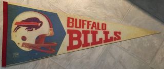 Vintage 1970s Buffalo Bills Pennant Officially Licensed Nfl 30” Mancave Sign
