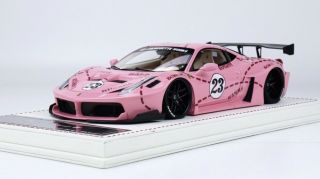 1/18 Davis Giovanni Ferrari Lb Performance 458gt Pink,  Red Decals N Mr Bbr Fx