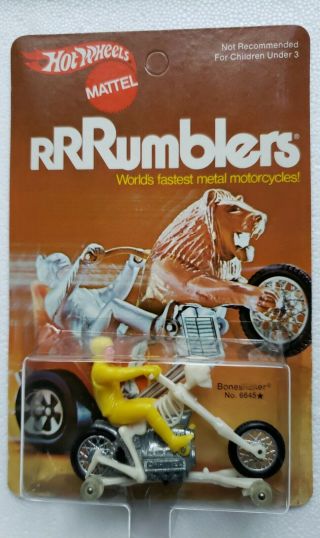 Vintage Hotwheels Rrrumblers Boneshaker (yellow Shades Rider) Moc