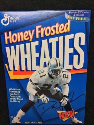 Deion Sanders 1996 Honey Frosted Wheaties Cereal Box Dallas Cowboys