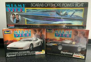 Miami Vice Models - Scarab,  Ferrari Testarossa And Ferrari Daytona -