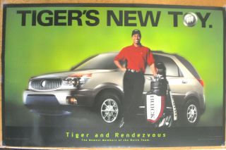 Tiger Woods Advertising Poster 2002 Buick Rendezvous