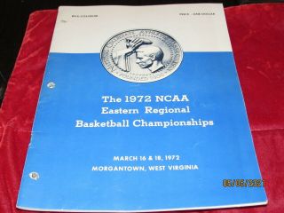 Vintage 1972 West Virginia Eastern Regional Basketball Championships Program