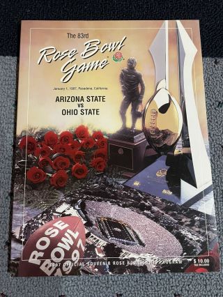 1997 Rose Bowl Game Program Ohio State Vs Arizona State
