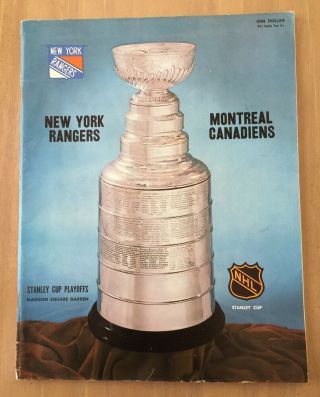 1968 - 69 Nhl Stanley Cup Playoff Program Montreal Canadiens @ York Rangers
