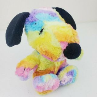Hallmark Snoopy Peanuts Easter Rainbow Tie Dye Plush Dog Stuffed Toy 6 "