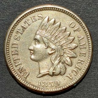 Us Coin 1859 Indian Head Cent Penny Ihp Detail - Xf=118$ Au=222$