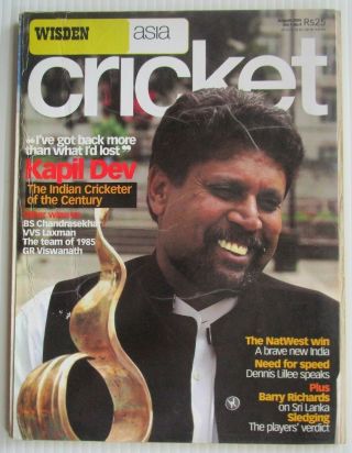 Wisden Asia Cricket August 2002 Issue Kapil Dev Cover