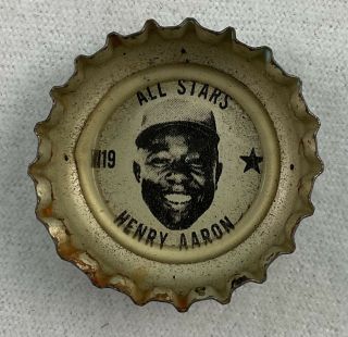 Mlb 1967 - 1968 Sprite Baseball Bottle Cap - Henry “hank” Aaron,  Atlanta Braves Hof