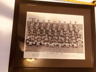Vintage Baltimore Colts 1947 Team Black Frame Photo 19” X 16”