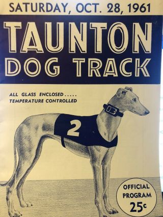 1961 Taunton Greyhound Program Blue Ribbon Eliminations