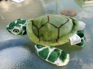 Plush Green And Ivory Sea Turtle 8 " Soft Stuffed Animal Toy By Fiesta