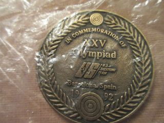 1992 Commemorative Medal U.  S.  Shooting Team Xxv Olympiad Barcelona,  Spain
