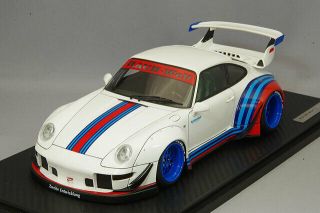 1/18 Hpi Ig Ignition Ig1957 Porsche 911 Rwb 993 White Red Blue Martini