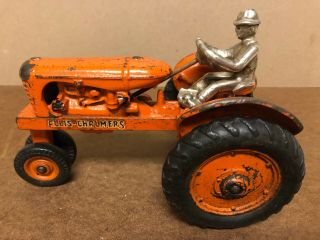 1940 Arcade Allis Chalmers Wc Cast Iron Farm Toy Tractor W/nickel Driver 1/16th